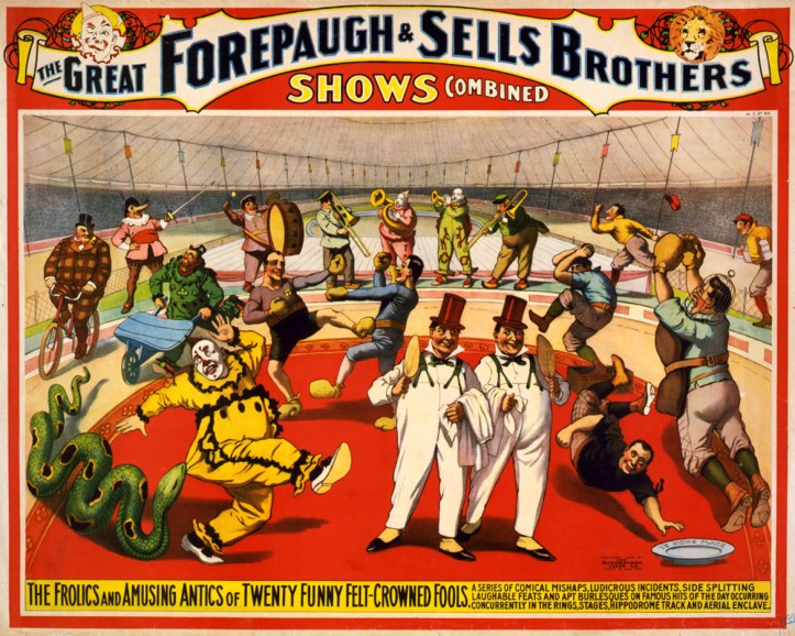 Twenty_funny_felt-crowned_fools,_poster_for_Forepaugh_&_Sells_Brothers,_1899